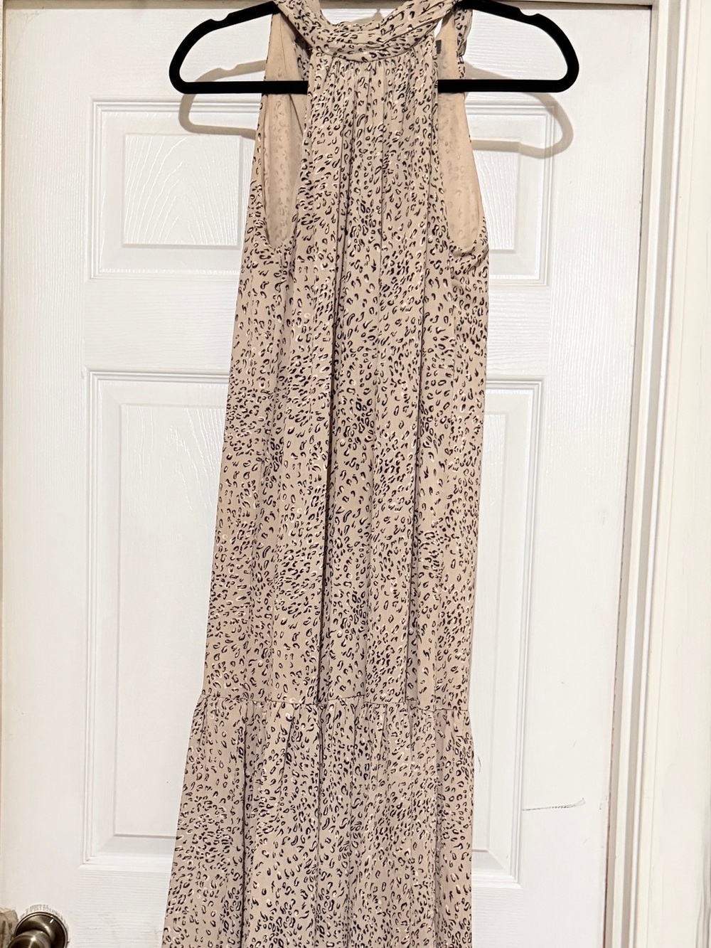 Vince Camuto Beige and Black Animal-Print Maxi Skirt